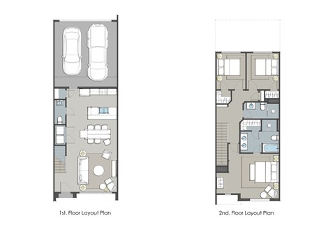Floor plan for 3 beds, 2.5 baths, 1515 sqft